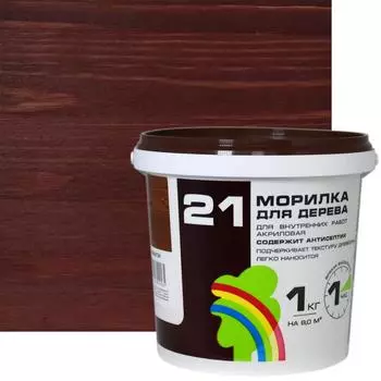 Морилка для дерева акриловая цвета махагон Радуга-21 1 кг