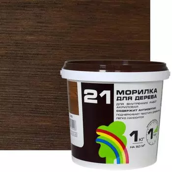 Морилка для дерева акриловая цвета орех Радуга-21 1 кг