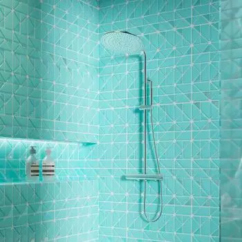 Мозаика стеклянная Artens Sekdem 30x30 см цвет бирюзовый