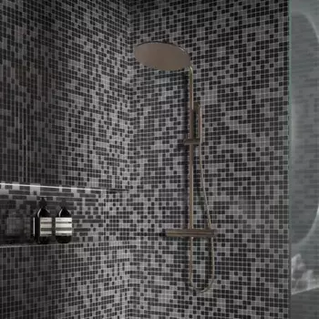 Мозаика стеклянная Kreaforta черно-серая 327x327x4 мм