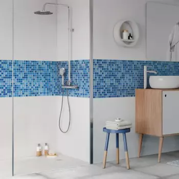 Мозаика стеклянная Kreaforta синий-голубой 300x300x4 мм