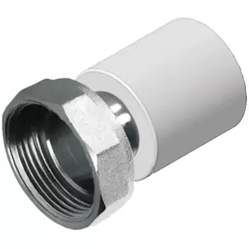 Муфта комбинированная с накидной гайкой Политэк 1 1/4"x32 мм ВР полипропилен
