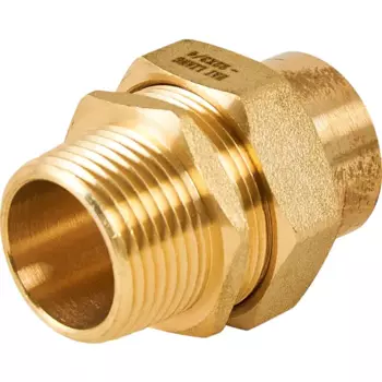 Муфта разъемная Hailiang 3/4"x22 мм с коническим уплотнением наружная резьба медь