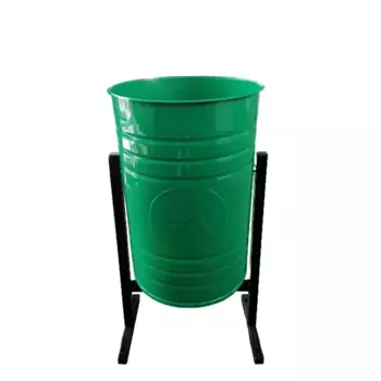 Мусорный бак Эконом круглая металл зеленый