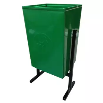 Мусорный бак Эконом квадратная металл зеленый