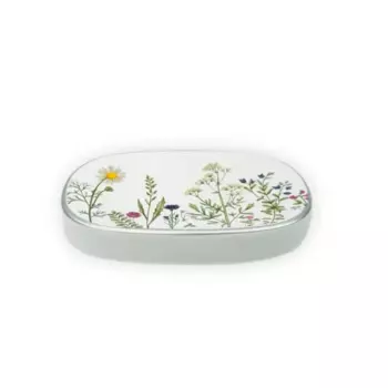 Мыльница Primanova Flowers DR-81251 керамика цвет белый
