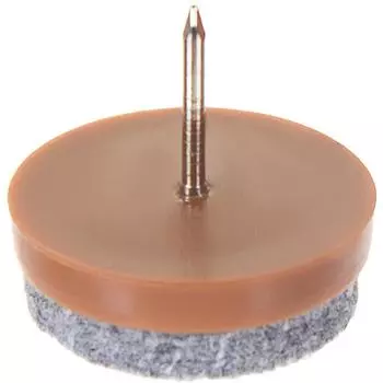 Набойки фетровые Standers 28 мм, круглые, войлок, цвет коричневый, 4 шт.