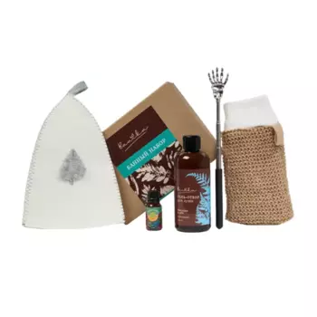 Набор для бани Banika войлок цвет белый/коричневый