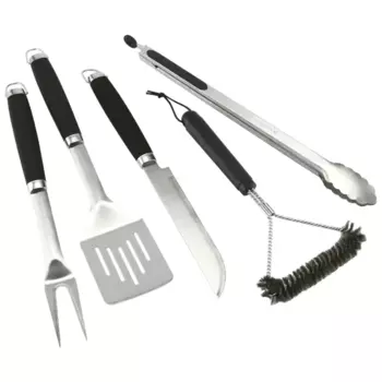 Набор для барбекю Naterial Beta нержавеющая сталь: щипцы, вилка, нож, лопатка, щетка для чистки