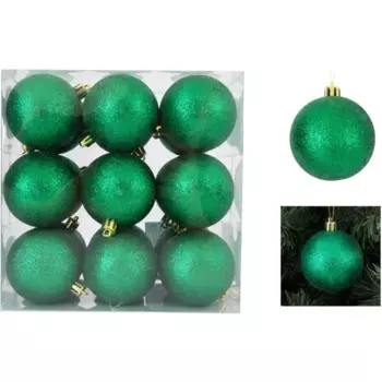 Набор елочных шаров 6 см пластик зеленый 18 шт.