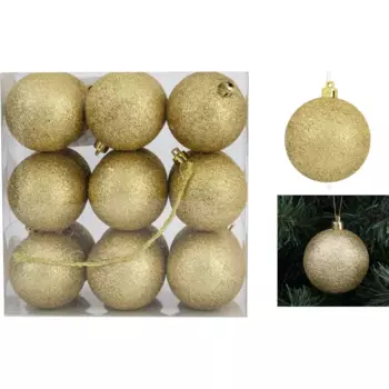 Набор елочных шаров 6 см пластик золотой 18 шт.