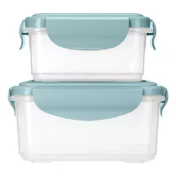 Набор контейнеров герметических Delinia 250 мл/500 мл полипропилен цвет голубой 2 шт.