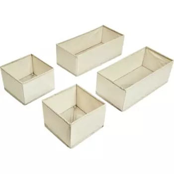Набор коробок без крышки 15x11x31/15x11x15 см полиэстер цвет бежевый 4 шт