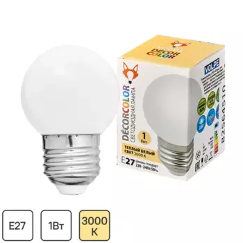 Набор ламп светодиодных Volpe шар Е27 теплый белый свет, 10 шт