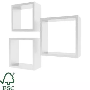 Набор настенных полок «Квадрат» 24х24 см/27х27 см/30х30 см цвет дуб белый 3 шт.