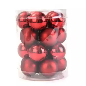 Набор новогодних шаров Christmas 3 см цвет красный 20 шт.