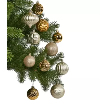Набор новогодних шаров Christmas 5-6 см цвет золотой 25 шт.