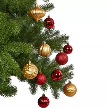 Набор новогодних шаров Christmas 5-6 см цвет красный 25 шт.