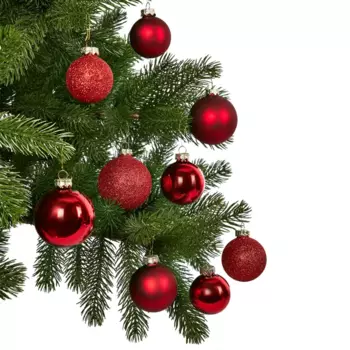 Набор новогодних шаров Christmas 6 см цвет красный 26 шт.