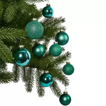 Набор новогодних шаров Christmas 6 см стекло цвет зеленый 26 шт.