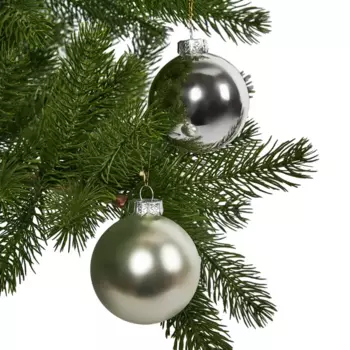 Набор новогодних шаров Christmas 7 см цвет серебристый 8 шт.