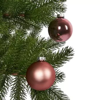 Набор новогодних шаров Christmas 7 см цвет розовый 8 шт.