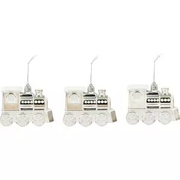 Набор ёлочных игрушек Поезд 4x7.2x9 см пластик белый 3 шт.
