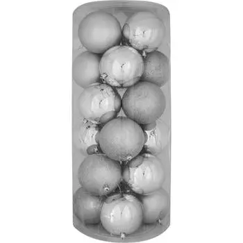 Набор ёлочных шаров 10 см цвет серебро, 24 шт.