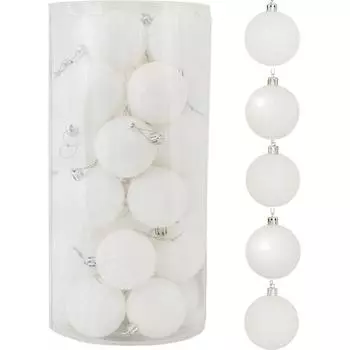 Набор ёлочных шаров 6 см цвет белый, 30 шт.