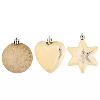 Набор ёлочных шаров, 6 см, цвет шампань, 3 шт.