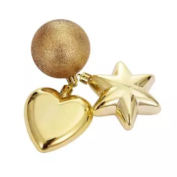 Набор ёлочных шаров, цвет золото, 3 шт.