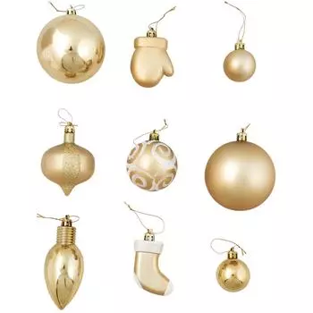 Набор ёлочных шаров цвет золотой, 50 шт.