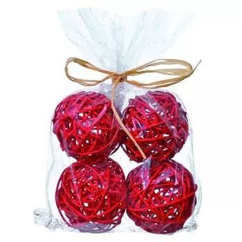 Набор ёлочных шаров «Ротанг» 4 шт.