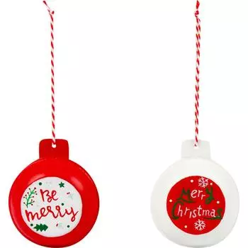 Набор ёлочных украшений, металл, 2 шт.