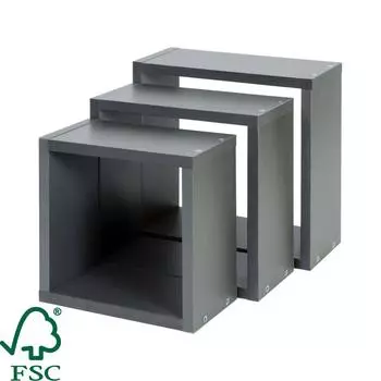 Набор настенных полок «Квадрат» 30x27x24 см цвет графит 3 шт.