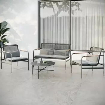 Набор садовой мебели Beginia Alazeya сталь серый стол 1 шт, диван 1 шт, кресло - 2 шт