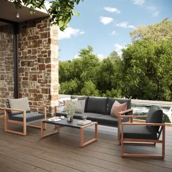 Набор садовой мебели Beginia Tekos алюминий серый стол 1 шт, диван 1 шт, кресло - 2 шт