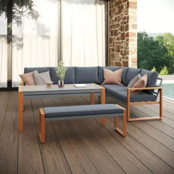 Набор садовой мебели Beginia Tekos алюминий серый стол 1шт, диван 1 шт.