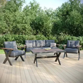 Набор садовой мебели для отдыха Феникс Gray алюминий разноцветный диван 2 кресла стол