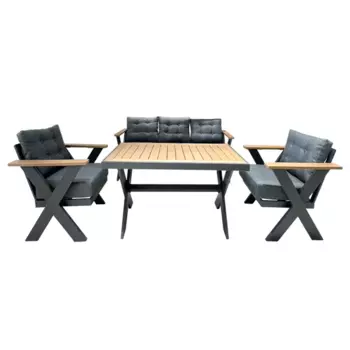 Набор садовой мебели для отдыха Феникс Gray алюминий разноцветный диван 2 кресла стол