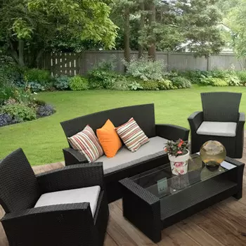 Набор садовой мебели Марокко полиротанг коричневый: стол, диван и 2 кресла