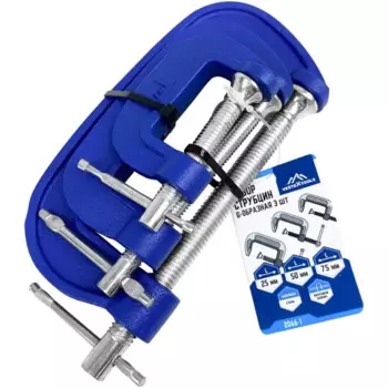 Набор струбцин G-образных Vertextools 2066-1 75 мм, 3 шт.