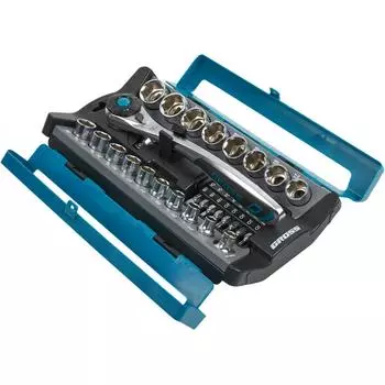 Набор торцевых головок с ключом трещоткой Gross 14145 1/2, 3/8 дюйма, 36 шт.