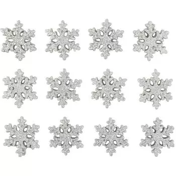 Набор украшений с клеевой основой «Снежинки», 3 см, 12 шт.