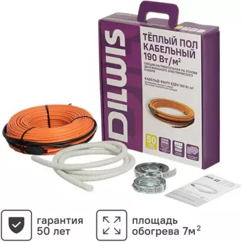 Нагревательный кабель для теплого пола Dilwis 7 м2 1330 Вт