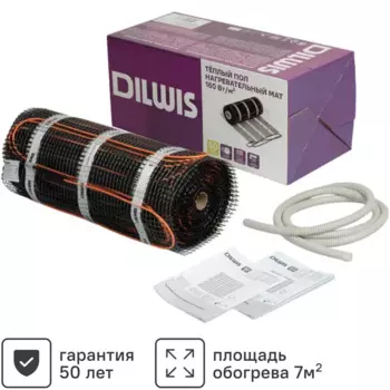 Нагревательный мат для теплого пола Dilwis 7 м2 1120 Вт