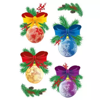 Наклейка "Елочные шарики" 23x36 см