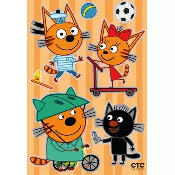 Наклейка Три кота коржик играет 23x35 см