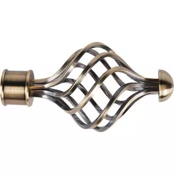 Наконечник «Глобус витой» сталь цвет золото антик 2.8 см 1шт.