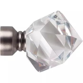 Наконечник «Куб стекло» 7 см цвет титан